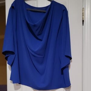SHEIN Cowl Neck Draped Women's Top in Royal Blue